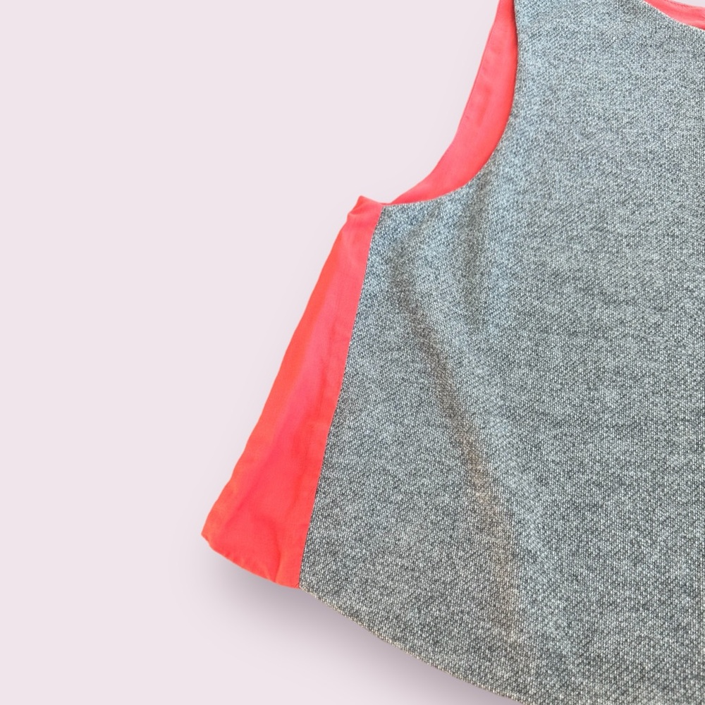 Women’s Karen Zambos Grey And Pink Open Back Mix Material Tank Top Size Large - Picture 2 of 9